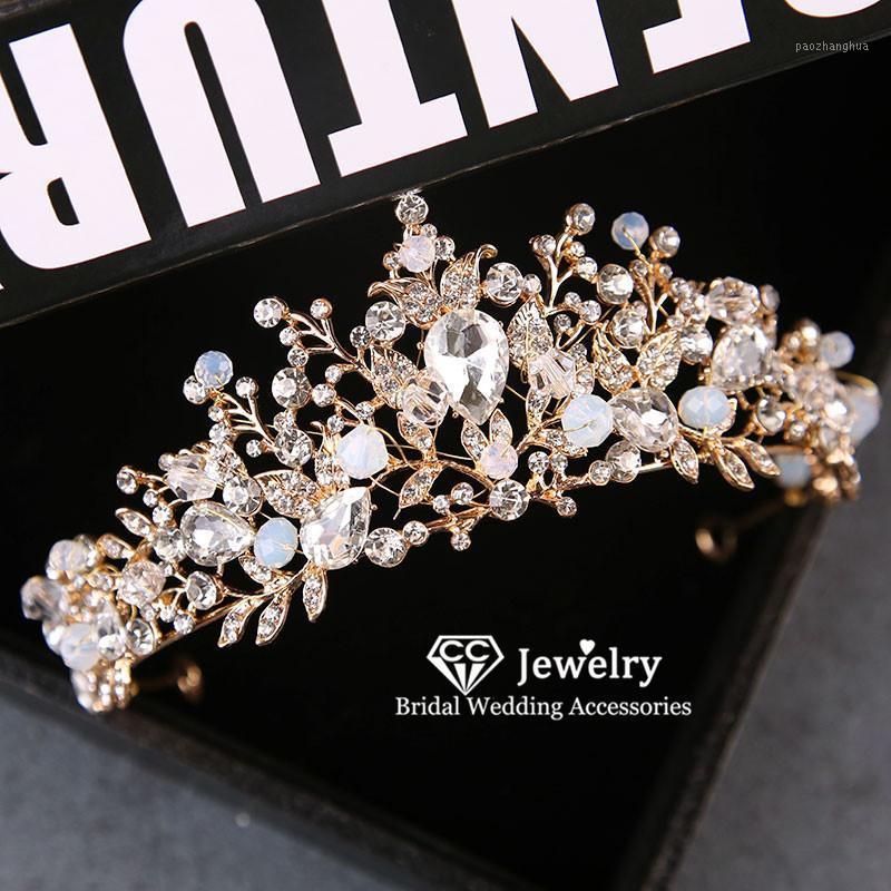 

Crown Headband Hairband For Women Jewelry Wedding Hair Accessories Bridal Tiara Vintage Style Children Headdress Crystal KC63 Clips & Barret, Golden;silver