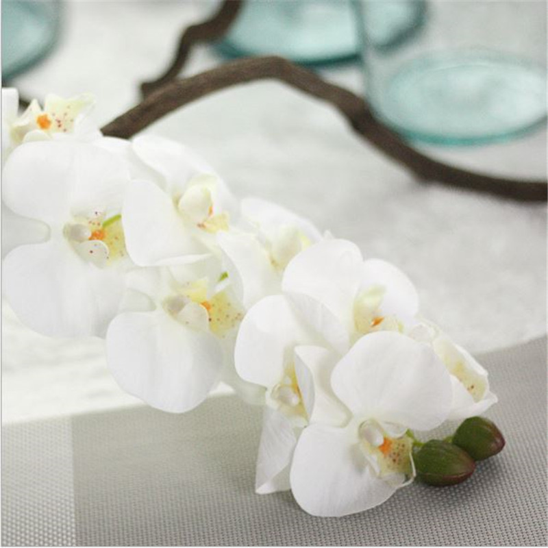 

10 Heads 72cm Artificial Flower Phalaenopsis Latex Silicon Real Touch Big Orchid Orchidee for Wedding Home Decoration, Length:72cm