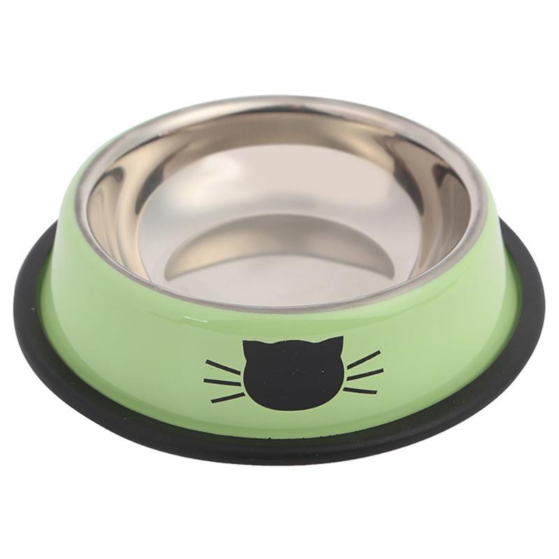 

Smooth Feeding Eating Anti Skid Stainless Steel No Spill Puppy Kitten Cat Bowl Drinking Water Portable Home Pet Supplies