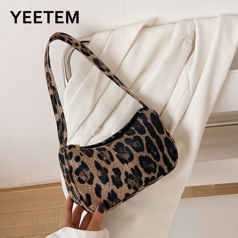 

2021 new autumn and winter niche design chain Leopard print portable velvet underarm bag women Fashion texture shoulder bag