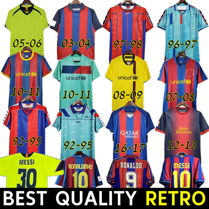 

82 84 91 92 96 97 98 99 RONALDINHO Stoitchkov BARCA Retro soccer Jerseys 10 11 12 14 15 camiseta GUARDIOLA RIVALDO Football Shirt XAVI 04 05 06 07 08 09 away INIESTA, 92-95
