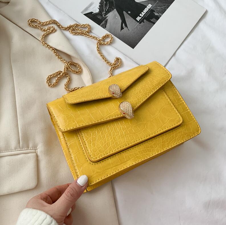 

Factory wholesale women handbag embossed leather chain bag crocodile shoulder bags street trend gold buckle womens messenger handbags