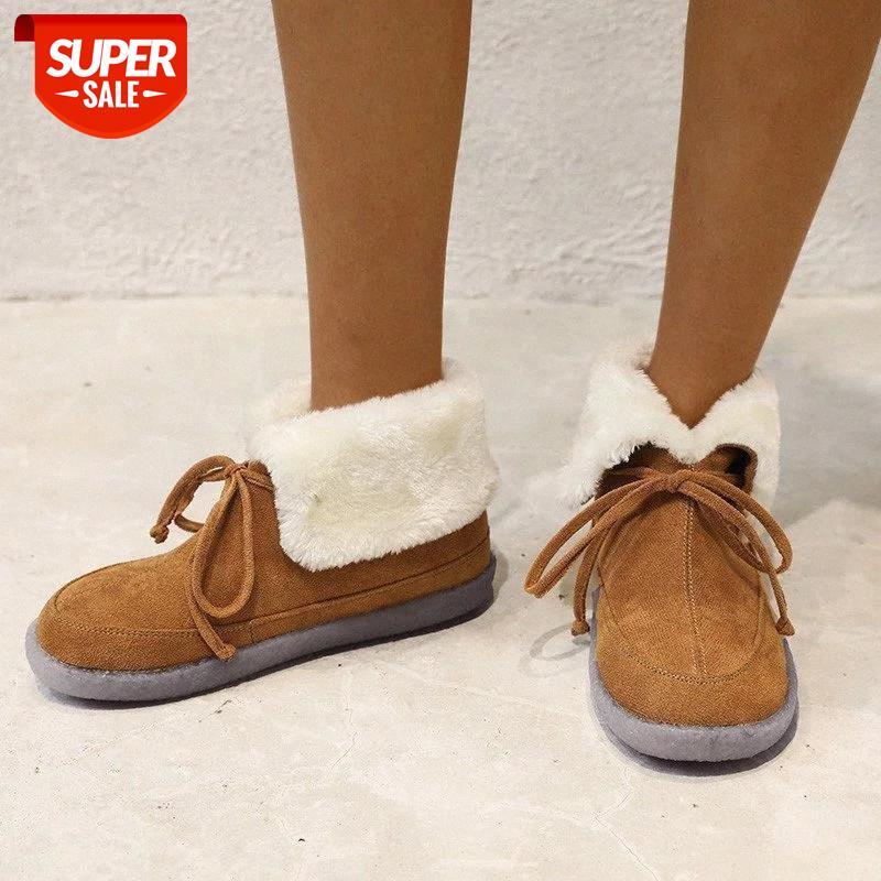 

New Winter Shoes Women Snow Boots Warm Plush Fur Boots Female Fashion Thicken Ankle Ladies Booties Botas Mujer Size -43 #Za3R, Black
