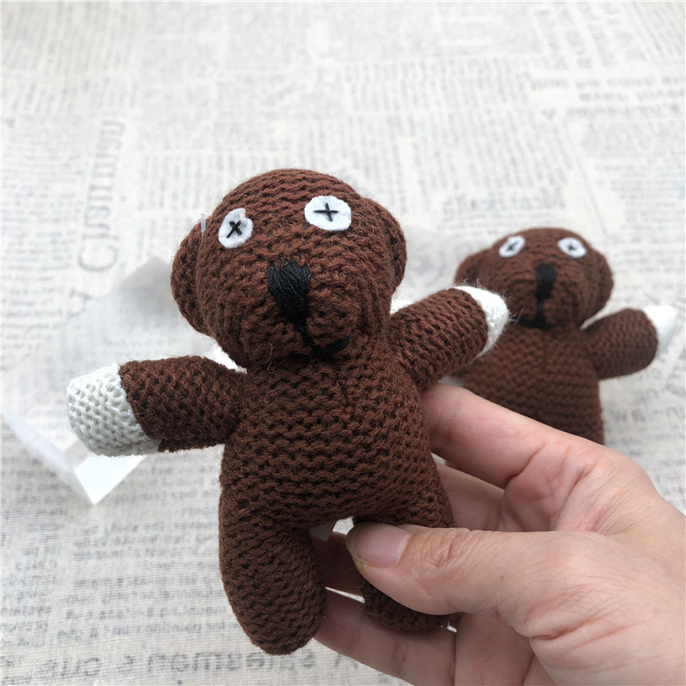 

100pcs Free Mr Teddy 11cm Plush Keychain Bean Cut Stuffed Pendant Soft Doll Bear Toys Shipping Athmg