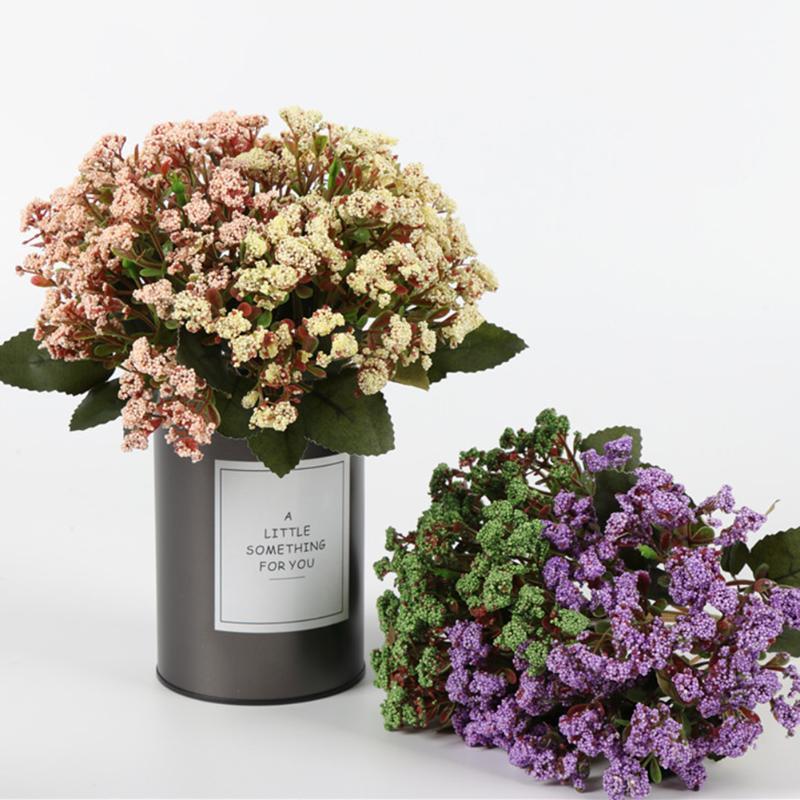 

3pcs 42 Head Artificial Flowers Bouquet Simulation Chrysanthemum Flowers Green Plant Fake Wedding Party Decoration1