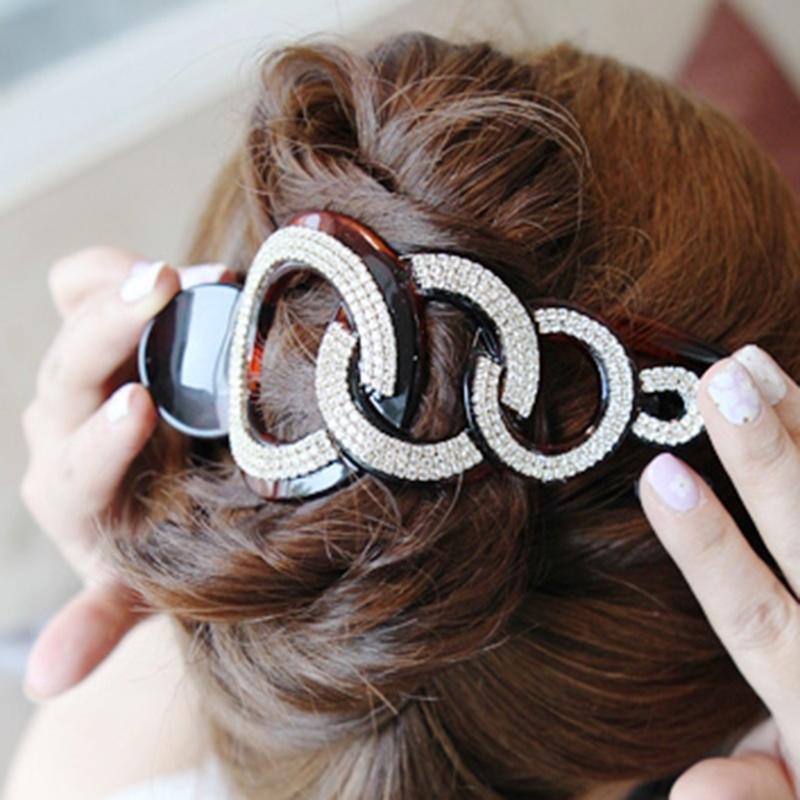 

Brown Black Big Rhinestone Hairpins For Women Hair Clips Crab Hair For Girls Barrettes Headwear Pins Accessories