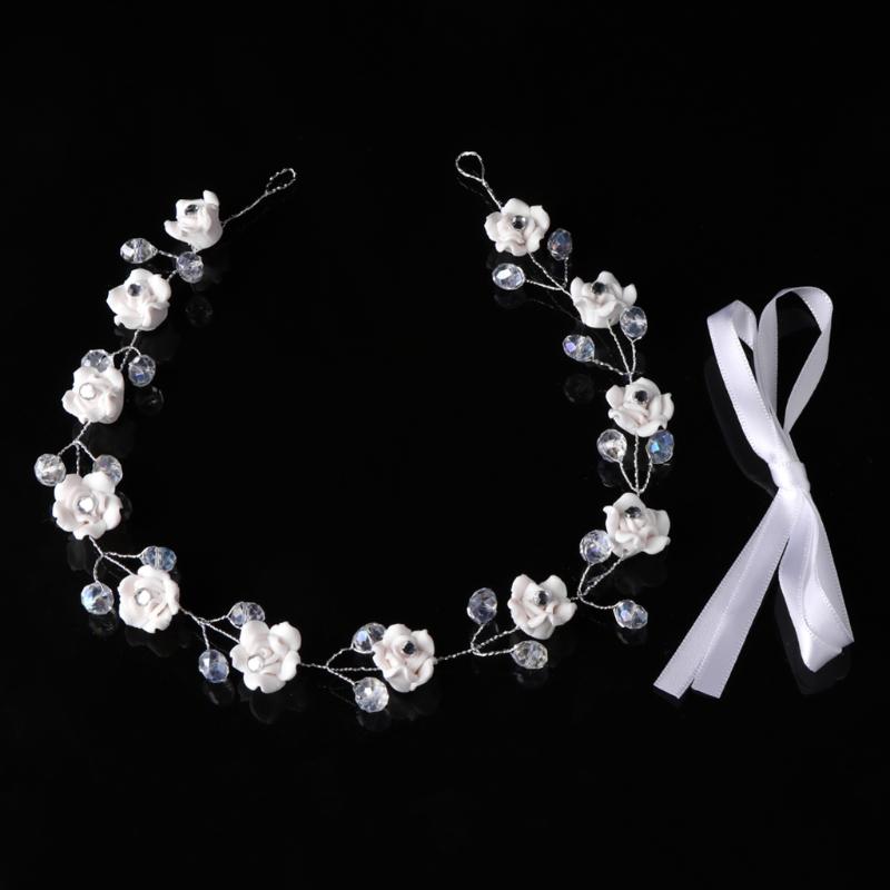 

Hair Clips & Barrettes Po S Bride Band Headband White Polymer Clay Flowers Wedding Floral Women Jewelry