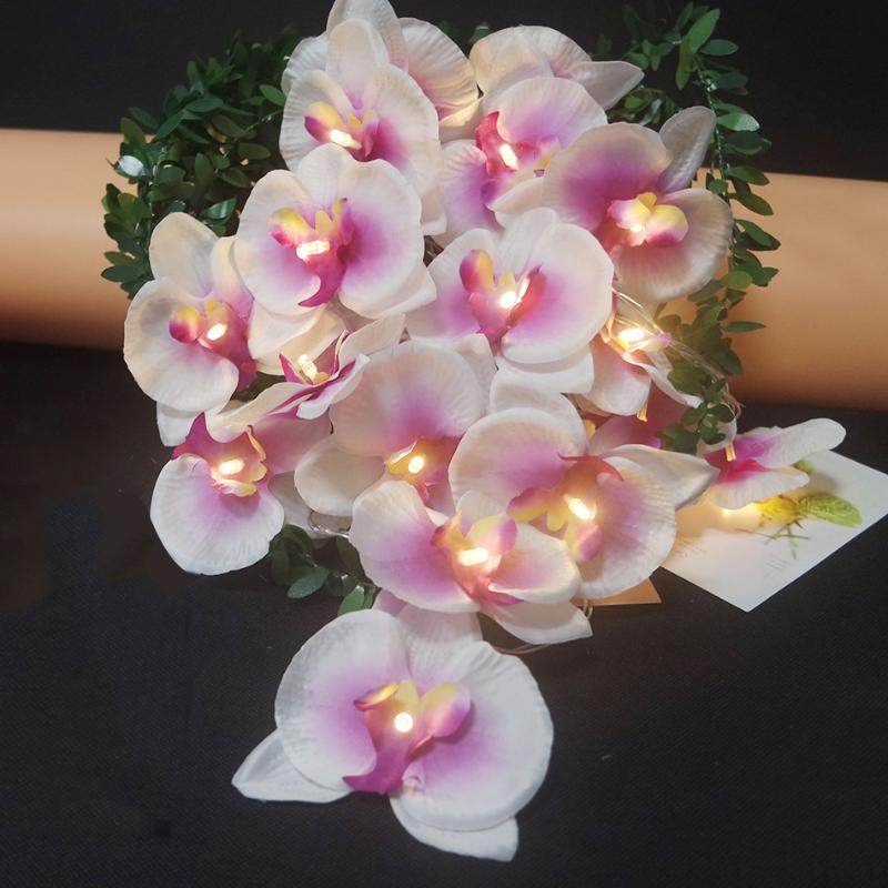 

Handmade Flower Garland With Led light Powered by battery,Flower String 4meter 20Leds,Flower Wedding Decoration,Home Decor, White