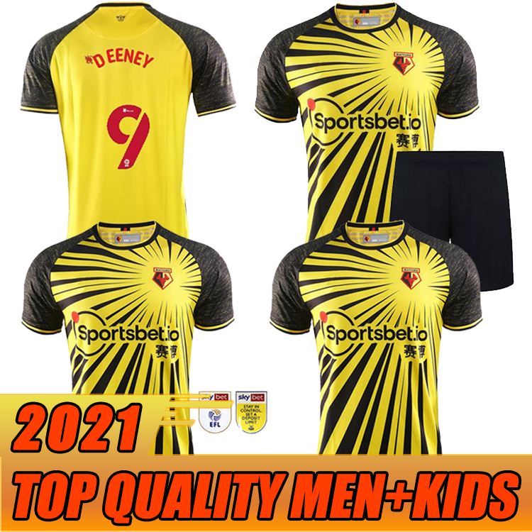 

2020 2021 JOAO PEDRO Watford Soccer Jerseys FC 20 21 home yellow I.SARR DEENEY CLEVERLEY JAMES GARNER Men kids kits Football Shirt, Black;yellow