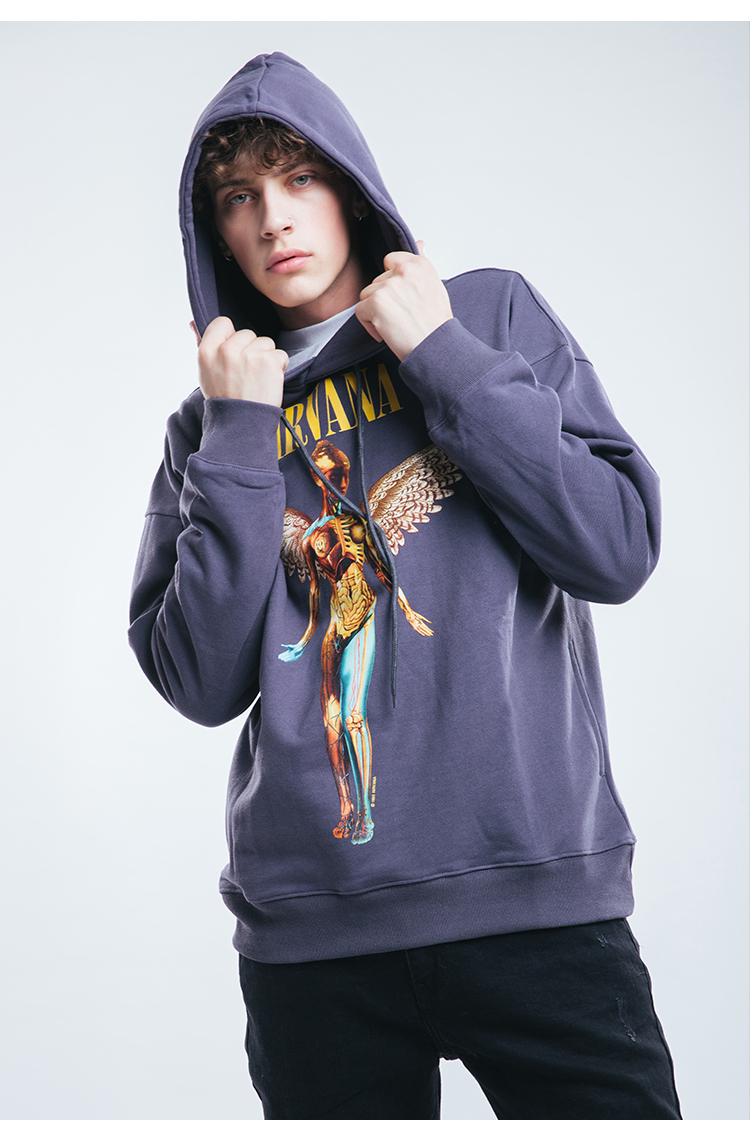 

2021 New Men' Sweatpants with a Hood Nirvana on the Letter Streetwear Hoodies Hip Hop E0TV, Beige