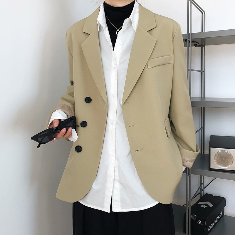 

2021 New Estilo Coreano Oversized Feminino Primavera Nova Moda Solto Casuais Terno Cqui Blazers Chique Blazer Rua Alta U9V2, Haji