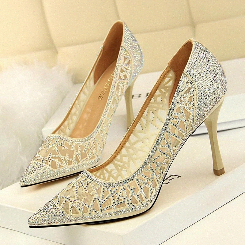 

Spring Hot Sale Women Shoes Pointed Toe Pumps Dresshigh Heels Boat Wedding Zapatos Mujer #NX1M