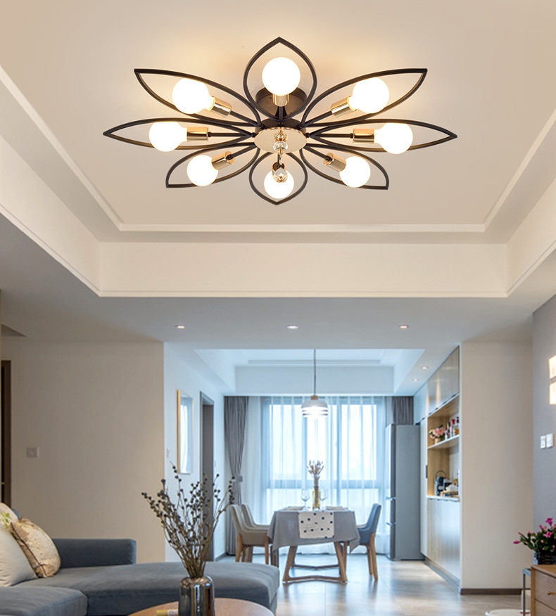 

American living room ceiling lamps modern minimalist iron chandelier lights creative dining room lamp room ceiling lamp