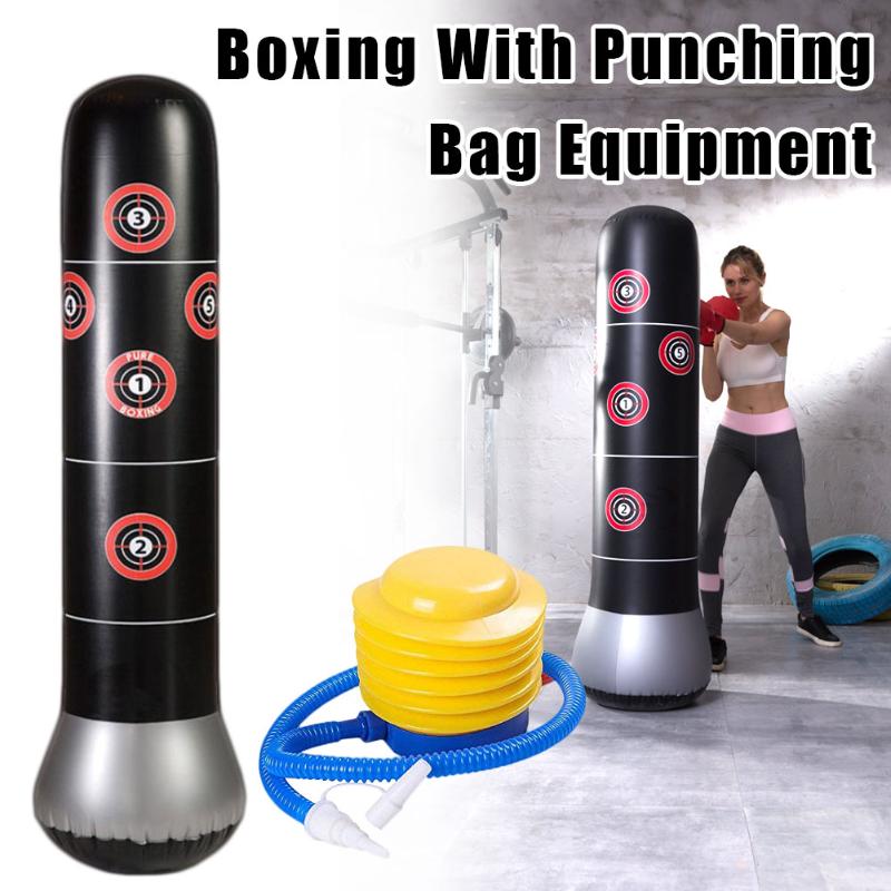 

1.6M Inflatable Boxing Column Fitness Boxing Sandbag Adult Tumbler Home Sandbag With Air Pump Exercise Accessories