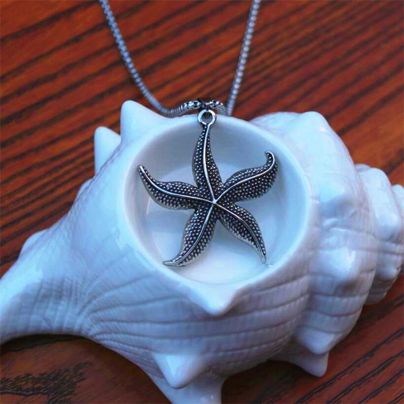 

Antique Silver Starfish Charms Pendant For Jewelry Making Handmade Craft Necklace