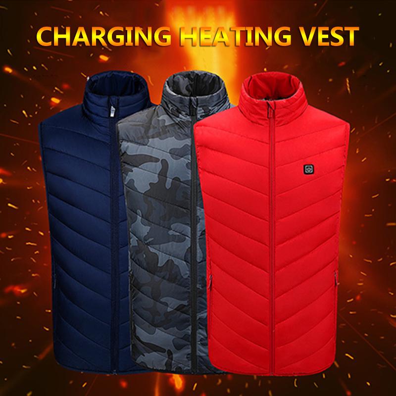 

USB Charge Heated Coat Winter Outdoor Heating Vest Electric Heating Vest Carbon Fiber Clothes for Women and Men, Camouflage