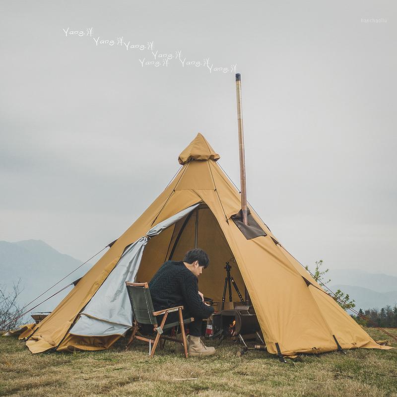 

Pyramid Tent Shelter Anti-Rainstorm Outdoor Camping Tent Yurt Camp with Chimney Mouth1