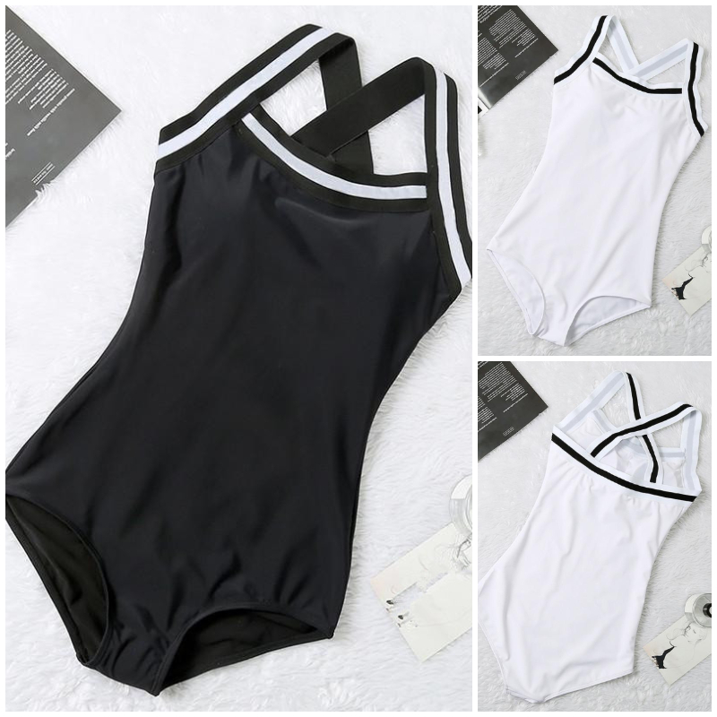 

Women Black white One-piece Swimwear Bikini Set Push UpSwimsuit Bathing Suit Swimming Suit