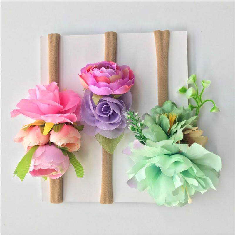 

3Pcs/Set Baby Flower Headbands Photography Prop Gifts for Toddler Infants Head Wraps Elastic Kids Floral Headband Turban