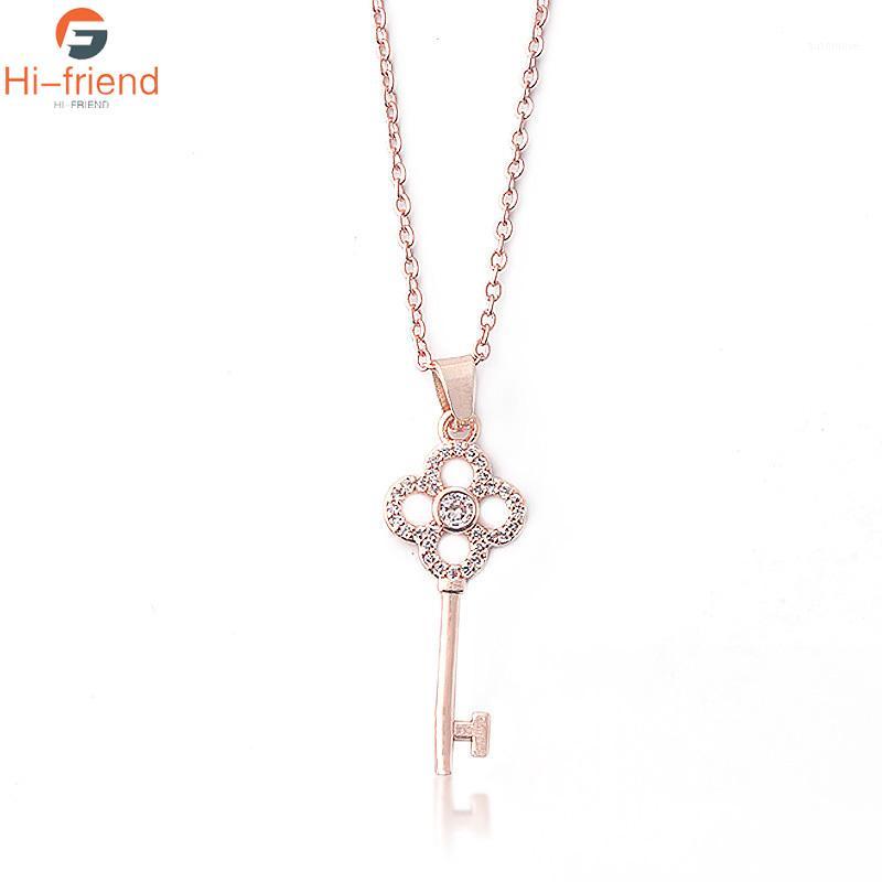

New Rose Gold Key Lucky Charms Zircon Bead Fit Original Bracelet Pendant Charms For Jewelry Making Woman Jewellery1