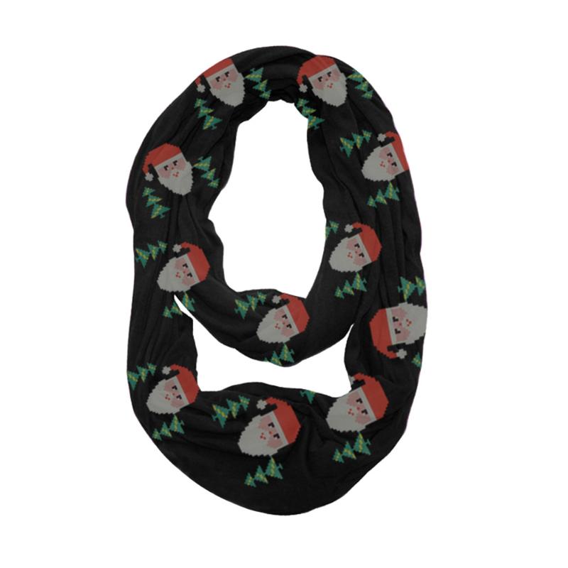 

2020 New Unisex Warm Scarves Women Print Christmas Infinity Scarf Pocket Loop Zipper Pocket Scarves Fashion Elephant Print Loop