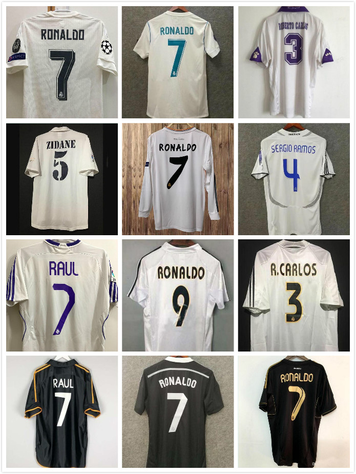 

06 07 Real Madrid SEEDORF ZIDANE Mens RETRO 99-00 Soccer Jerseys 14 15 16 17 2018 RONALDO KAKA SERGIO RAMOS Vintage Kits Classic Shirt, Black;yellow