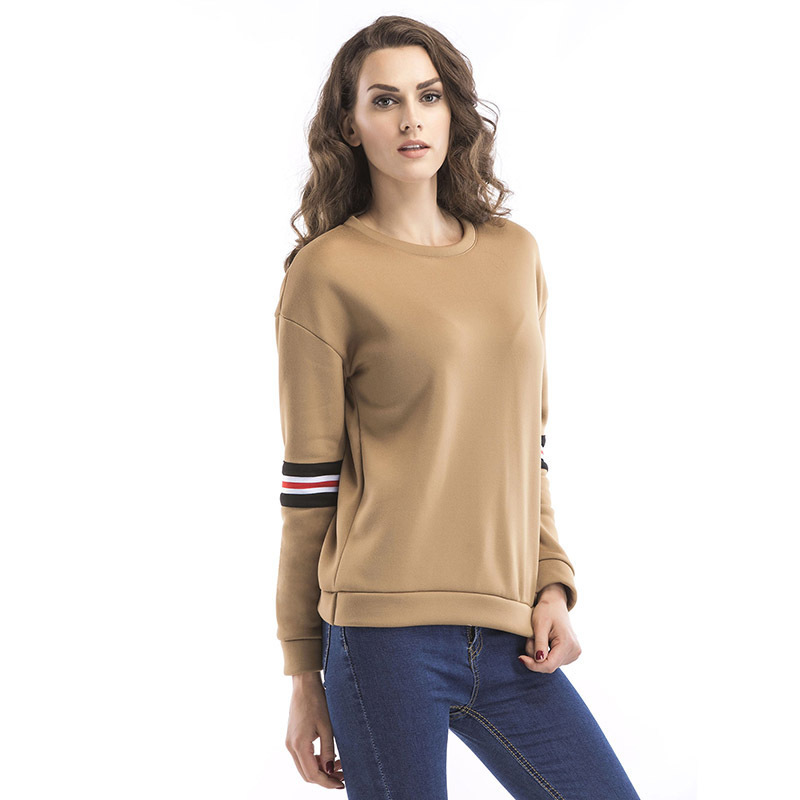 

Patchwork O-neck Panda Sweatpants Kpop Shown Shirt Women and Winter New Standard Weiyi Torn Woman from Long Neck T DYJ9, Khaki.