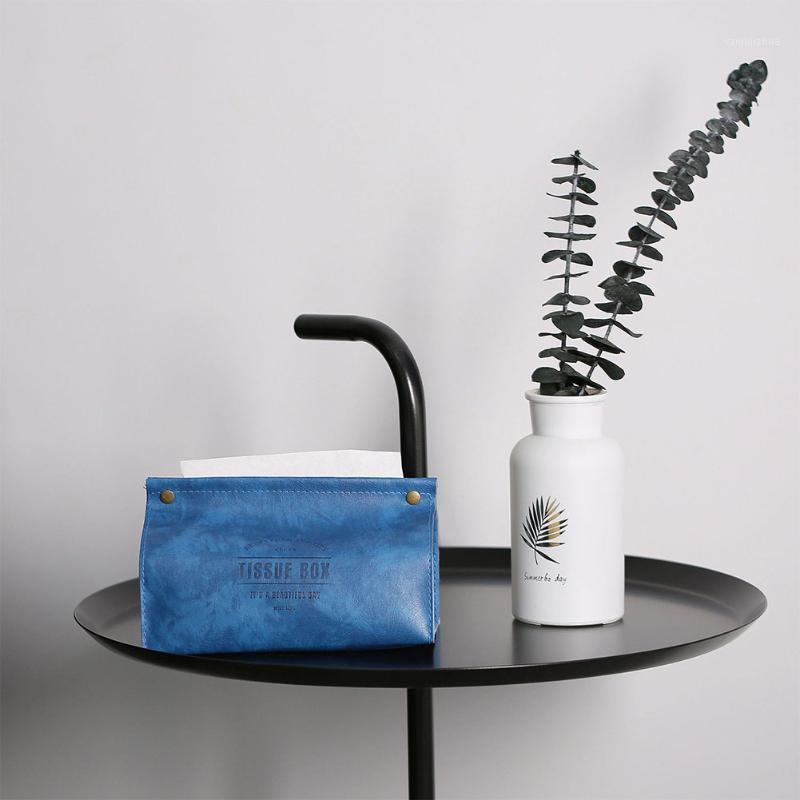 

Kitchen Letter Print Living Room Tissue Box Hotel Nordic Style Paper Home Storage Case Bedroom PU Leather Soft Foldable Retro1