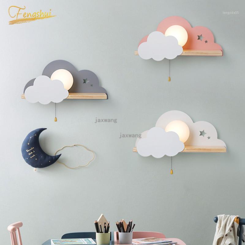 

Nordic Macaron LED Glass Wall Lamps Beside Bedroom Light Fixtures Modern Children Room Cloud Wall Lamp Stairs Light Sconces1