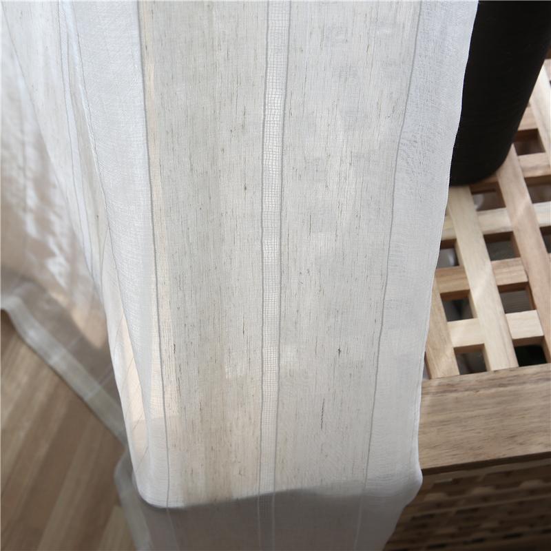 

Cotton wide strip hollow window screen curtain Japanese fresh vertical bar curtain bedroom balcony living room custom Gauze, White