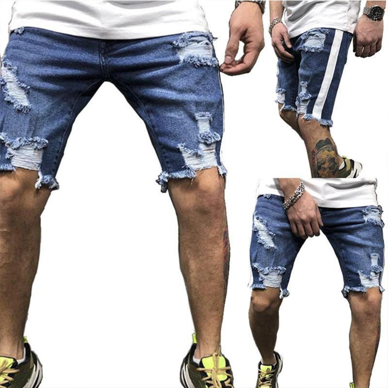 

Men Fashion Blue Denim Ripped Shorts Jeans for Outdoor Street Wear1
