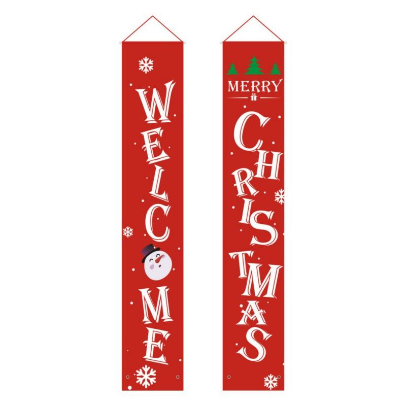 

Welcome Merry Christmas Banner Christmas Hanging Sign For Indoor Outdoor Door Display Decorations