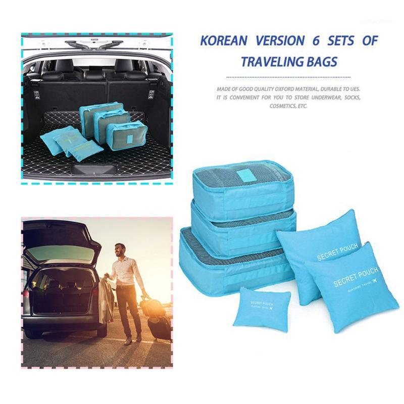 

6 Pcs Travel Home Clothes Quilt Blanket Storage Bag Set Shoes Partition Tidy Organizer Wardrobe Suitcase Pouch Packing Cube Bags1