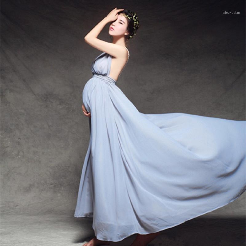 

Pregnant party dress blue cute maternity photography props chiffon wedding dress maternity1