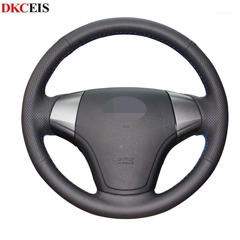 

DIY Hand-stitched Black Soft PU Artificial Leather Car Steering Wheel Cover for Elantra 2008-20101