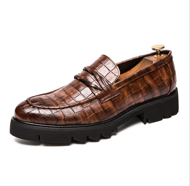 

Men Leather Flat Shoes outdoor Casual Formal Business 2021 Men's fashion Black shoes Slip-On Mens Loafers Zapatos Hombre, Brown