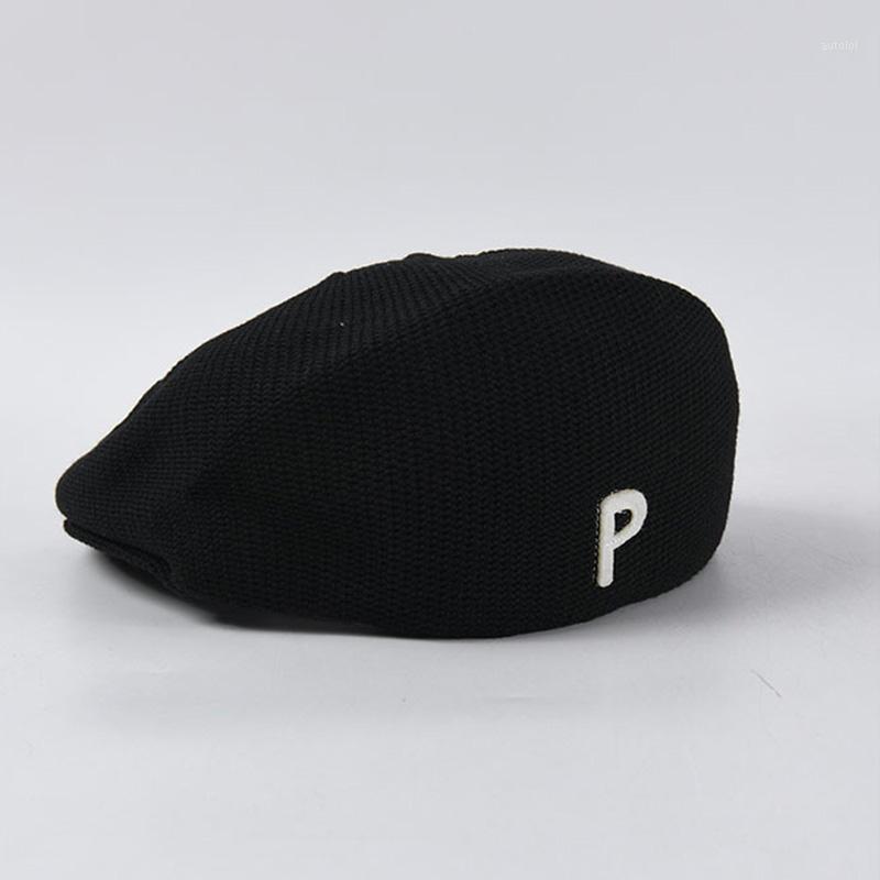 

2020 Autumn new letter knit hat Korean casual wild cap student retro painter hat1, Yellow