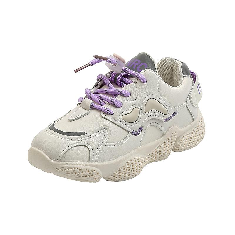 

New Sneakers 2020 Fashion Children's Flat Shoes Casual Leather Shoes Baby Kids Girls and Boys Sports Running Shoes26-36, Black