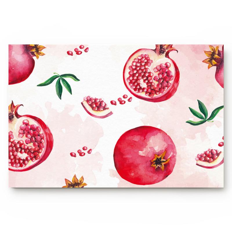 

Summer Fruit Red Pomegranate Watercolor Living Room Doormat Home Environmental Protection Bathroom Door Non-slip Floor Mat, As pic