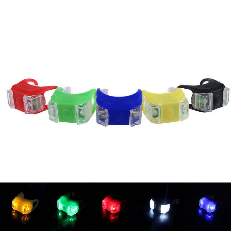 

Durable Silicone Bicycle Safety Lighting Bright 2 LED Light Lamp Bike 3 flash function cool Bike accessories MUQGEW