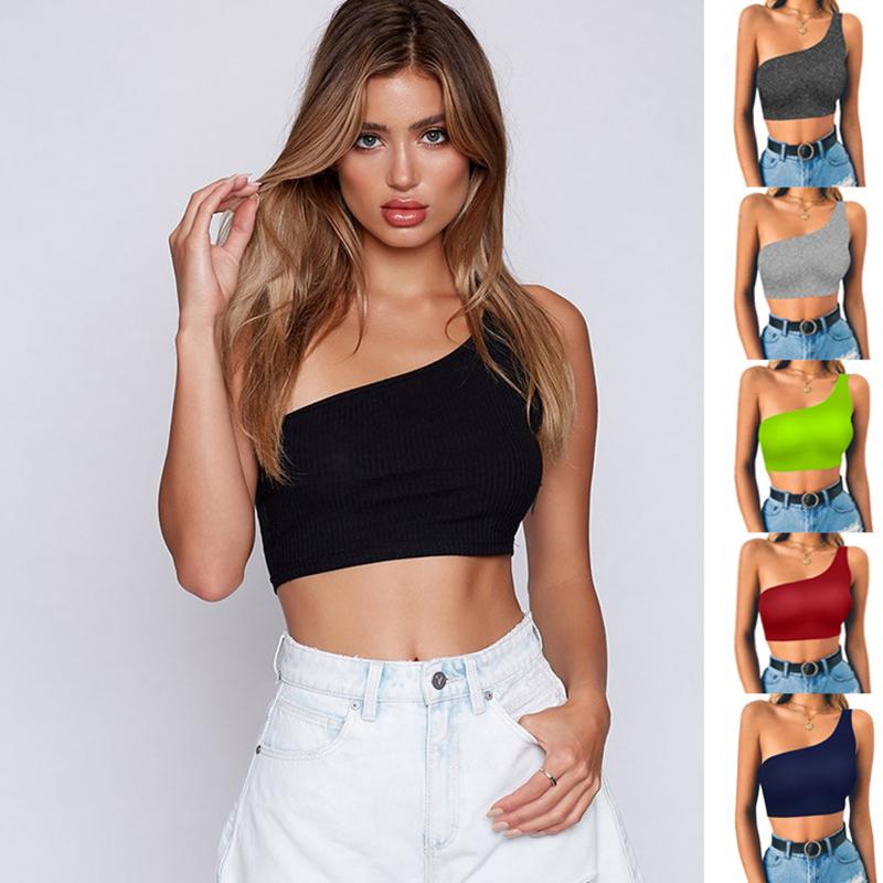 

2021 Summer Tops Sexy Women Sleeveless Sport Bra Tank Tops Black Solid Crop Camisole Vest Tube debardeur femme