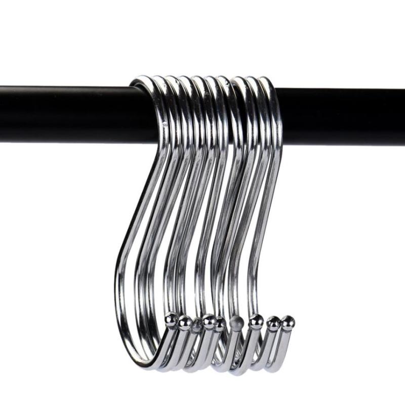 

10Pcs Stainless Steel Practical Hooks S Shape Kitchen Railing S Hanger Hook Clasp Holder Hooks For Hanging Clothes Handbag 40p