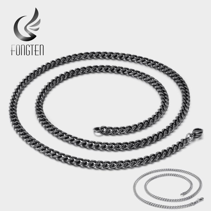 

Fongten Vintage Long Color Stainless Steel Link Chain Necklace For Men Fashion Jewelry1