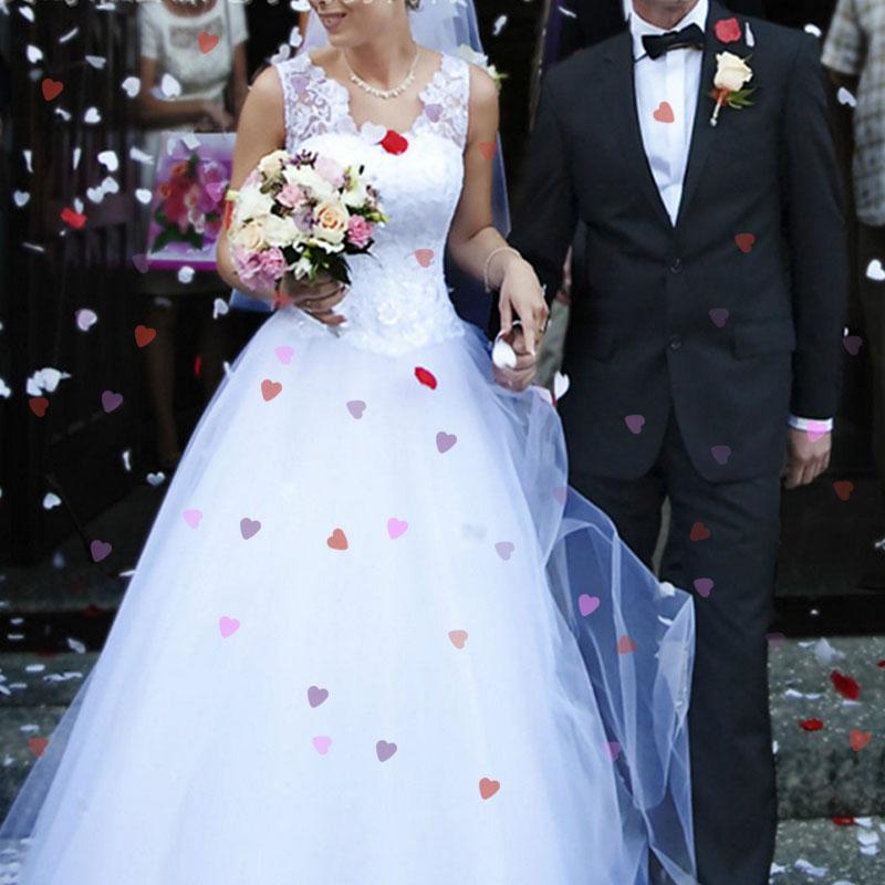 

Sale 1Bag Colorful Love Wedding Confetti Romantic Valentine's Day Bridal Party Supplies Heart Shape Paper Scrap Home Decoration, Red