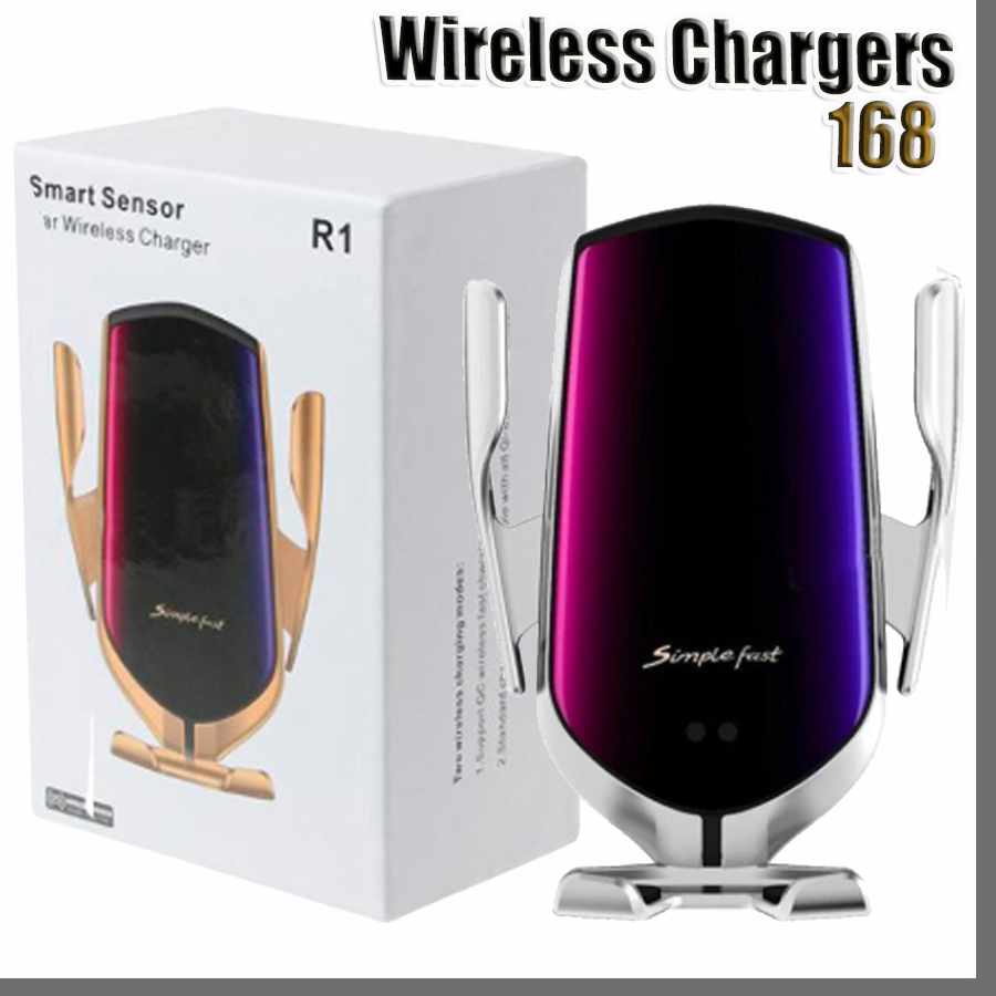 

168D R1 Smart Automatic Clamping Car Wireless Charger For iPhone X XR XS 8 Plus Galaxy S10 S9 S8 Fast Charging Air Vent Mount Phone Holder