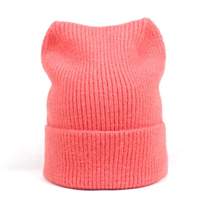 

Cat Ear Hat Cute Warm Knitted Hat New Winter Wool Foreign Trade, White