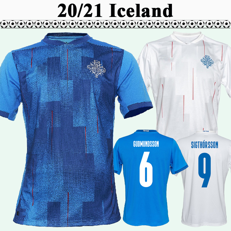 

2021 Iceland Mens Soccer Jerseys New INGASON GUNNARSSON GUDMUNDSSON TRAUSTASON National Team Home Blue Away White Football Shirt Uniforms, Qm1072 2021 home no patch