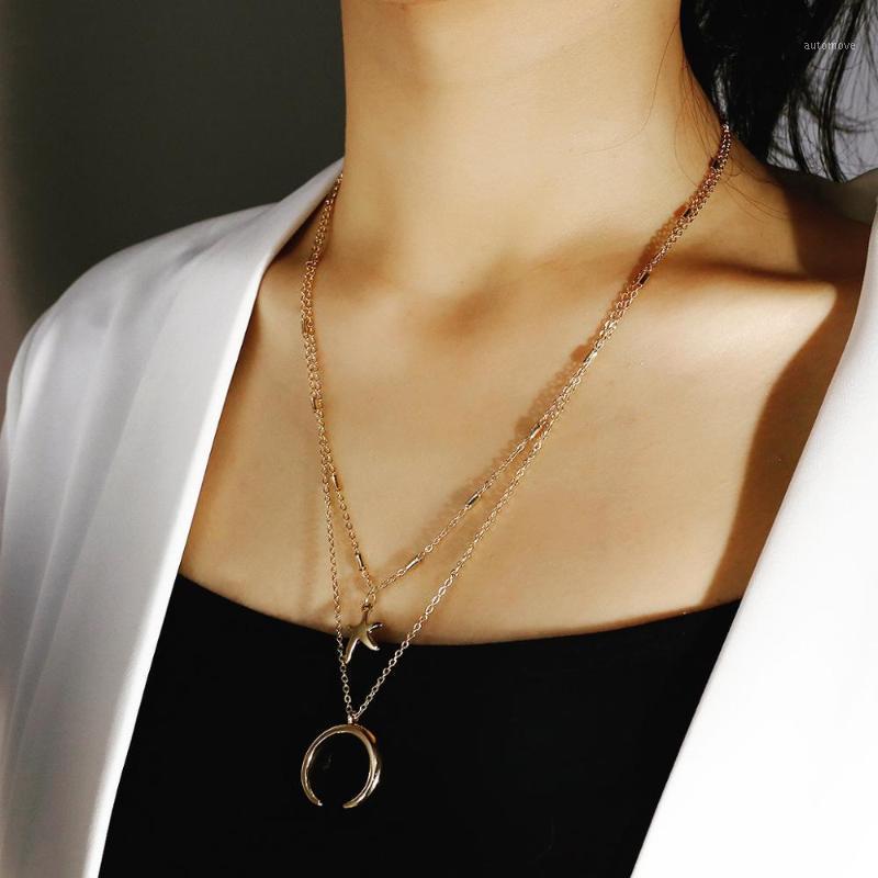 

Lifefontier Punk Multilayer Moon Star Pendant Necklace for Women Bohemian Link Chain Long Necklace Collar for Women Jewelry Gift1, Silver