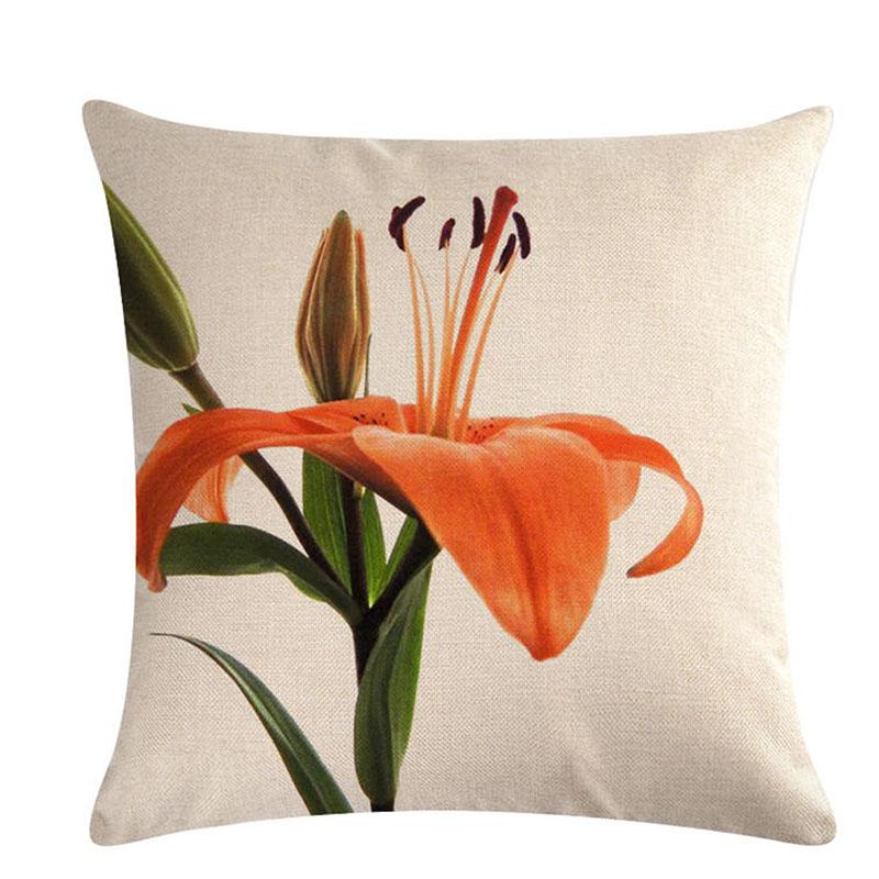 

Linen Pillow Case Beauty Flowers Printing Pillowcase Home Bedroom Pillow Cases Cover, Style 3