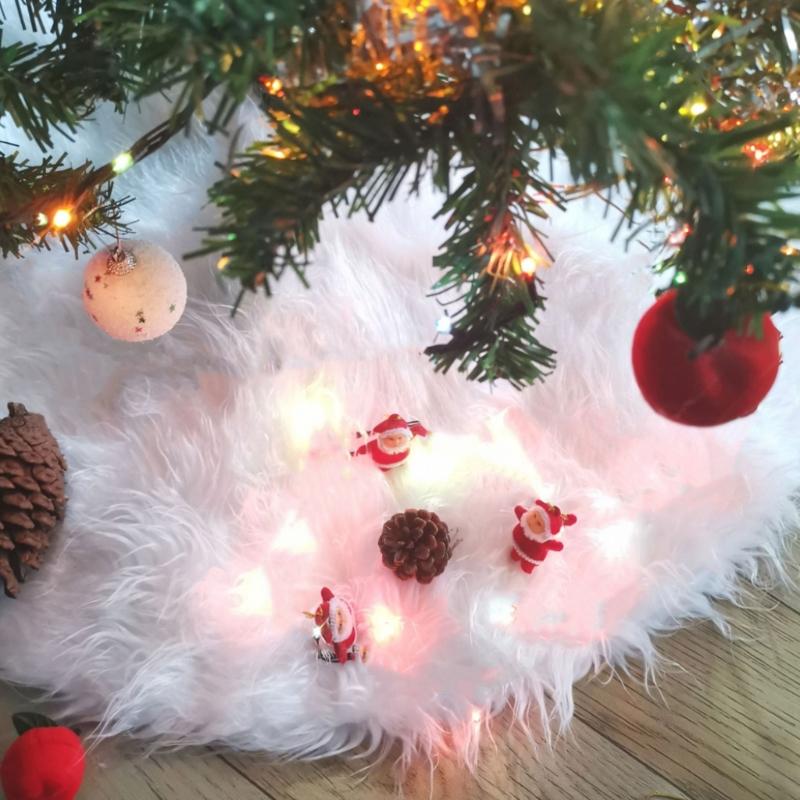 

78/90/122cm Christmas Tree Skirt White Carpet Plush Base Floor Mat Cover Decor 875A